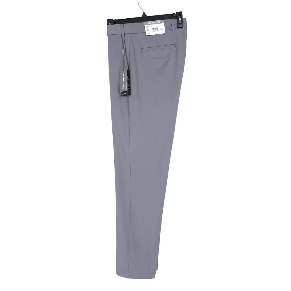Michael Kors Mens Classic Fit Dress Pants 36x31 Slate Grey Solid Stretch Cotton